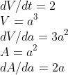 O volume de cubo Da=2a\\